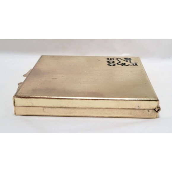 Vintage 1970s Brunswick Bowling 500 Series Gold Tone Metal Compact Mirror-Lot A - Picture 6 of 8